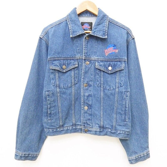 Vintage Clothing Big Logo Embroidery Denim Jacket Size S Color Indigo F907