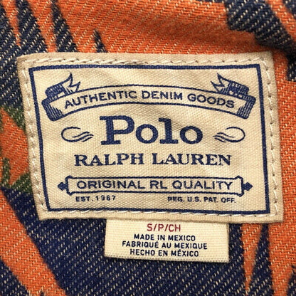 Polo Ralph Lauren Denim Jacket Size S Color Indigo Native Pattern Inside Collar