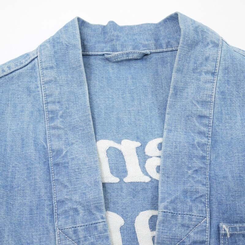 Kenzo Verdy 24Ss Embroidery Kimono Denim Jacket Blue Size S F108