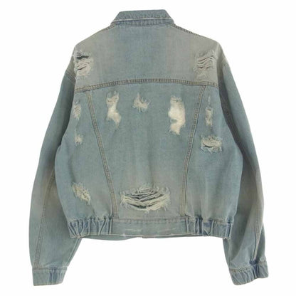 Legenda Embroidery Distressed Arm Logo Denim Jacket F Men's