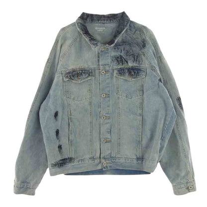 Mismatch Denim Jacket Nycyork 2Pac Paint Oversize