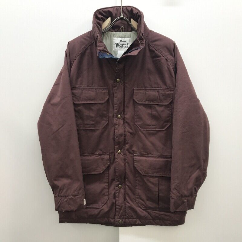 Woolrich 70 80 Vintage Filling Jacket Parka No Hood Burgundy Mountain Rokuyon Cr