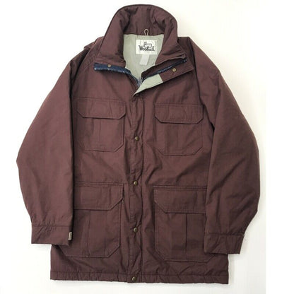 Woolrich 70 80 Vintage Filling Jacket Parka No Hood Burgundy Mountain Rokuyon Cr