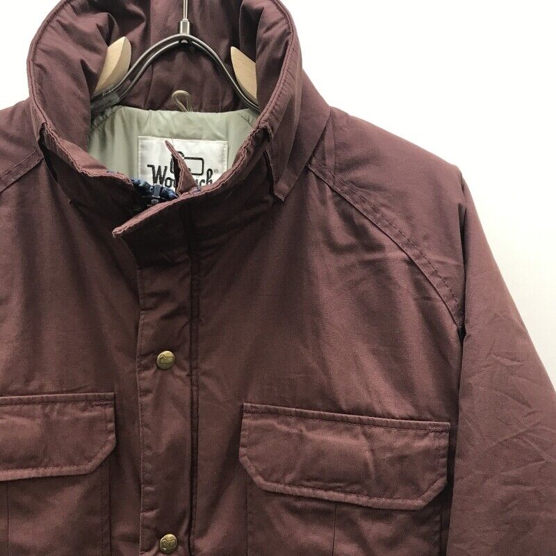 Woolrich 70 80 Vintage Filling Jacket Parka No Hood Burgundy Mountain Rokuyon Cr