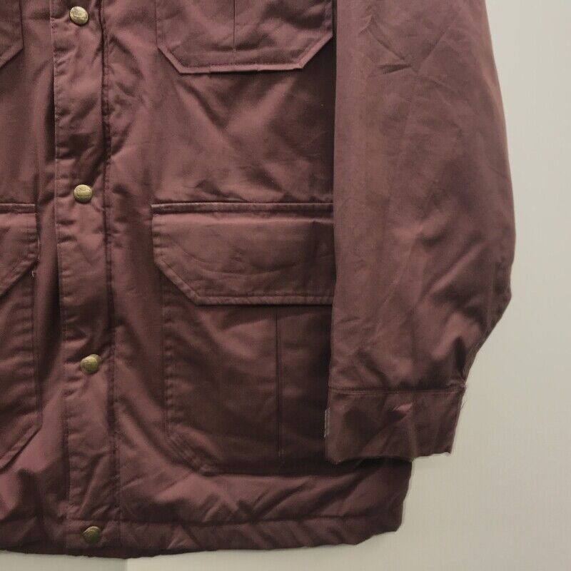 Woolrich 70 80 Vintage Filling Jacket Parka No Hood Burgundy Mountain Rokuyon Cr