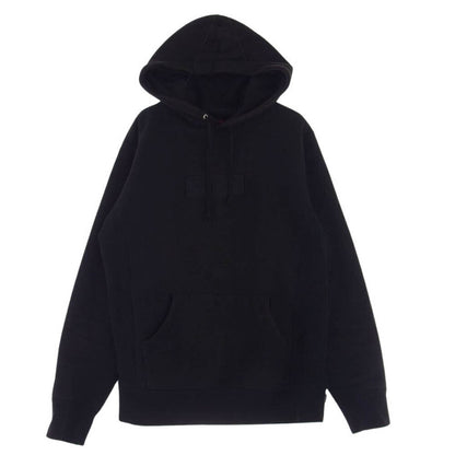 Supreme Hoodie 14AW Tonal Box Logo Pullover Hooded Sweatshirt Black Men Size M