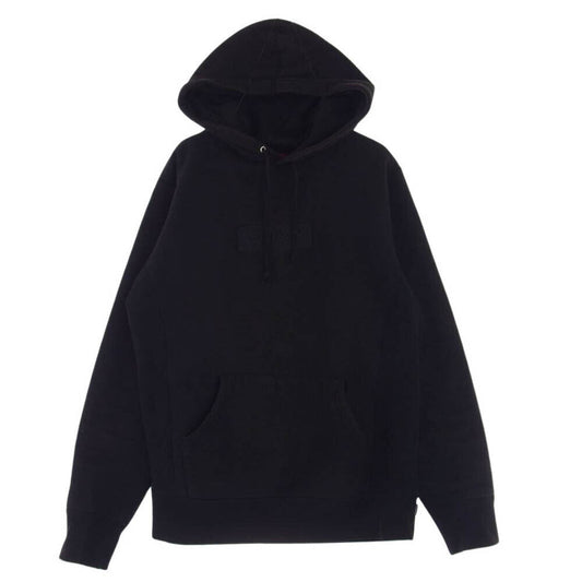 Supreme Hoodie 14AW Tonal Box Logo Pullover Hooded Sweatshirt Black Men Size M