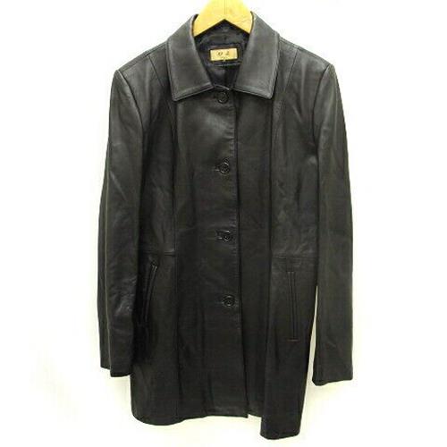 Jacket Leather Sheepskin Plain Black 77 L Outerwear Gy22 Ladies Vector 240120