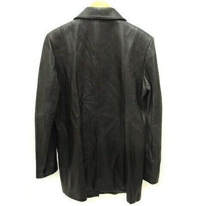 Jacket Leather Sheepskin Plain Black 77 L Outerwear Gy22 Ladies Vector 240120