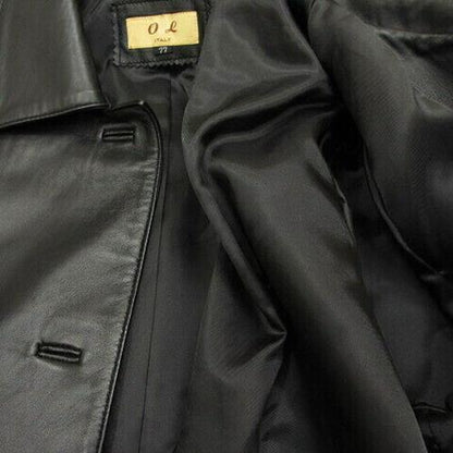 Jacket Leather Sheepskin Plain Black 77 L Outerwear Gy22 Ladies Vector 240120