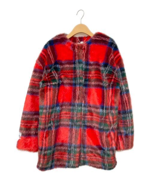 Jakke Tartan Check Eco Fur Coat Faux Fur Coat Good Condition CLARAJ1802 UK8