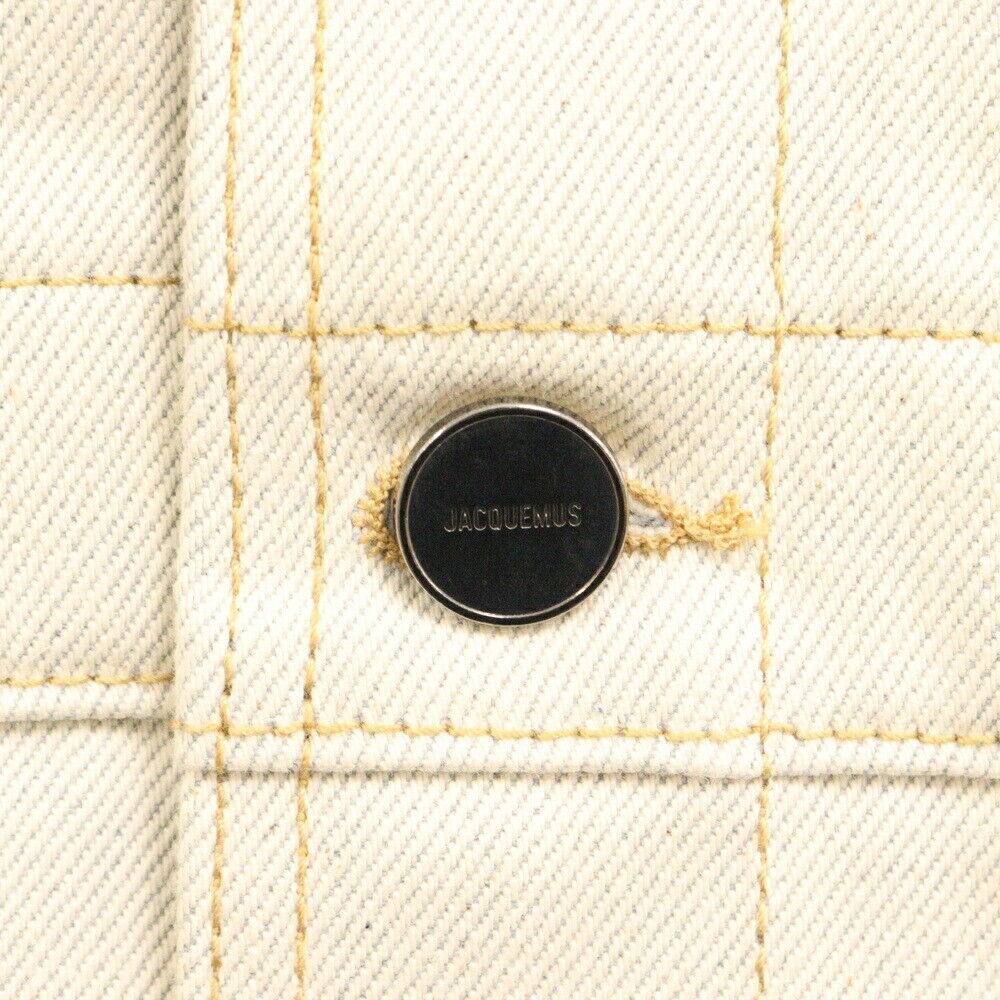 Jacquemus Size 50 Le Papier Paneled Denim Jacket Panel Ivory Condition A