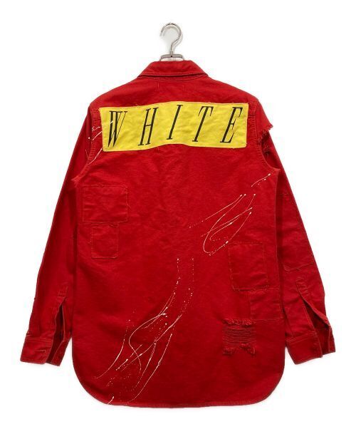 Offwhite Distressed Paint Coveralls Denim Jacket Good Condition