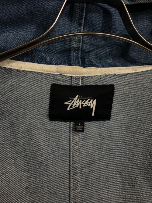 Stussy Denim Active Parka Jacket Denim Jacket Good Condition size L