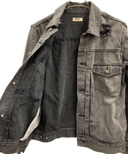 Rhc Ron Herman Distressed Denim Jacket Denim Jacket Good Condition Size L