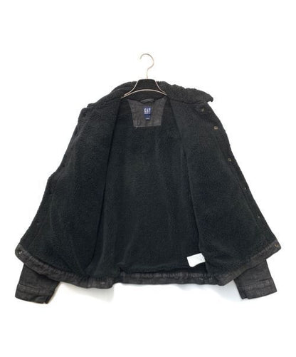 GAP Sherpa Denim I Washed Black Denim Jacket Good Condition Size L