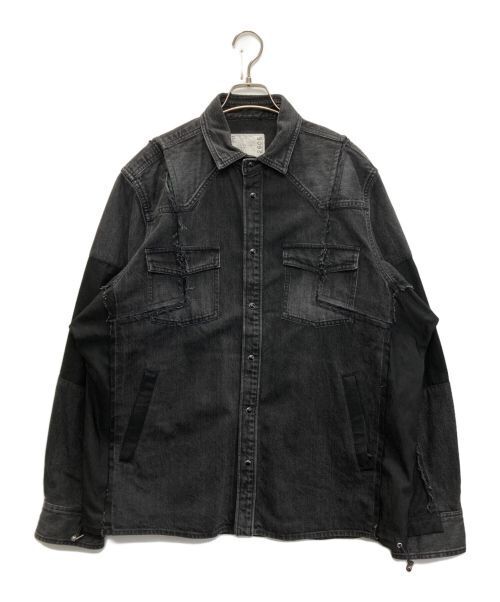 Sacai Reconstructed Denim Shirt Denim Jacket Good Condition Size 3