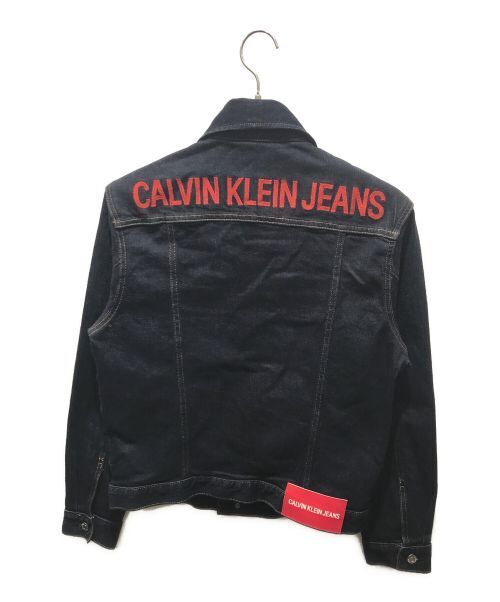 Calvin Klein Back Logo Denim Jacket Indigo Men Size S Good Condition