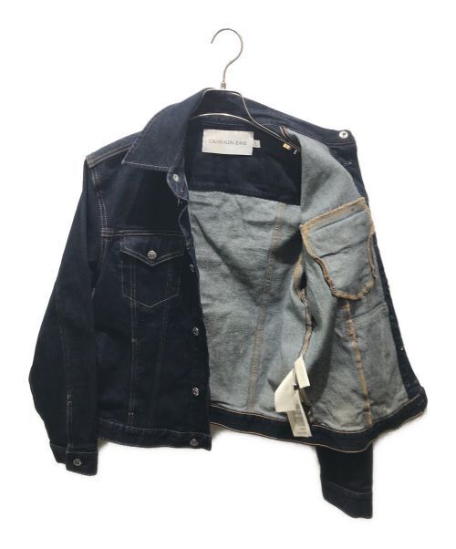 Calvin Klein Back Logo Denim Jacket Indigo Men Size S Good Condition