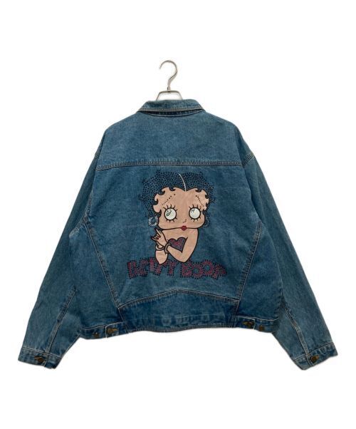 Betty Boop Back Sequin Denim Jacket size XL Good Condition