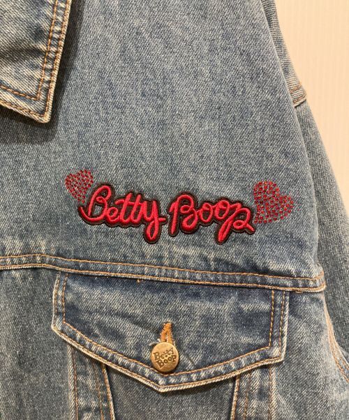 Betty Boop Back Sequin Denim Jacket size XL Good Condition