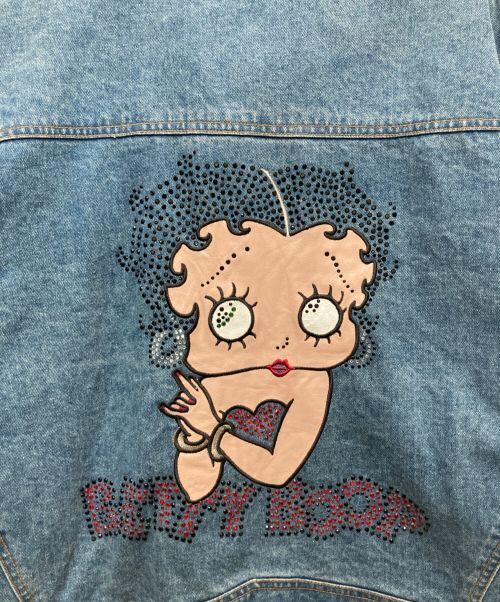 Betty Boop Back Sequin Denim Jacket size XL Good Condition