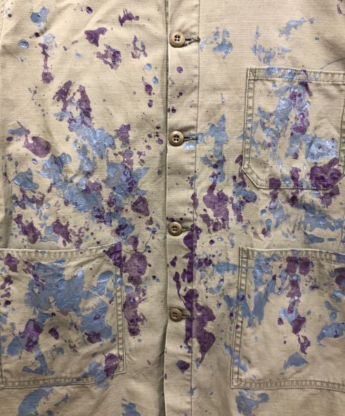 Dn Coverall Back Sateen Paint Denim Jacket Good Condition