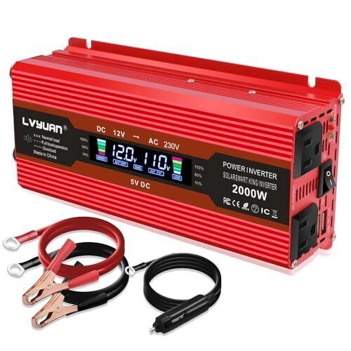 Inverter 12V 24V 1000W Max 2000W DC Ac100V AC Conversion 50Hz 60HZ