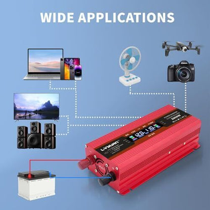 Inverter 12V 24V 1000W Max 2000W DC Ac100V AC Conversion 50Hz 60HZ