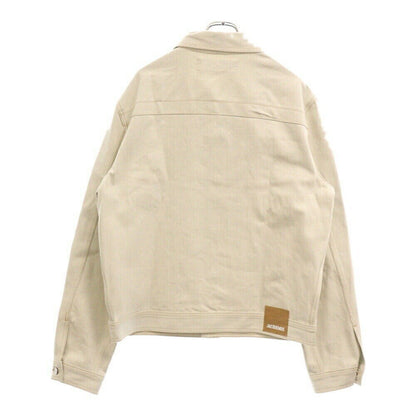 Jacquemus Size 50 Le Papier Paneled Denim Jacket Panel Ivory Condition A