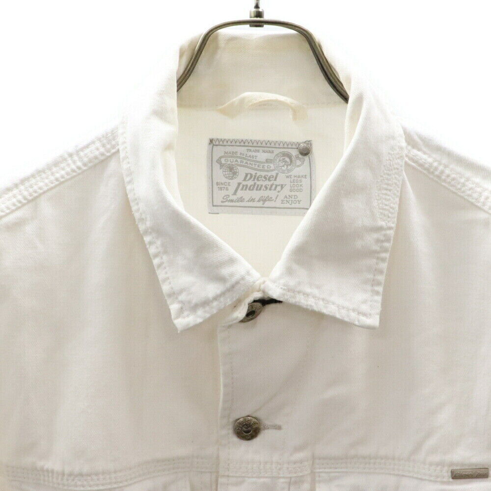 Diesel Industry Size Xs Distressed Multi Pocket Denim Jacket White Condition B