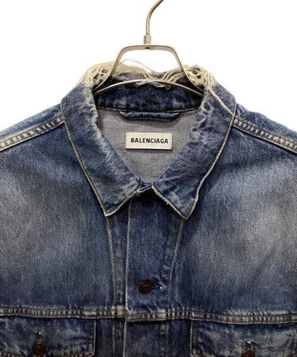 Balenciaga Crushed Denim Jacket Denim Jacket Good Condition Size 36 557388