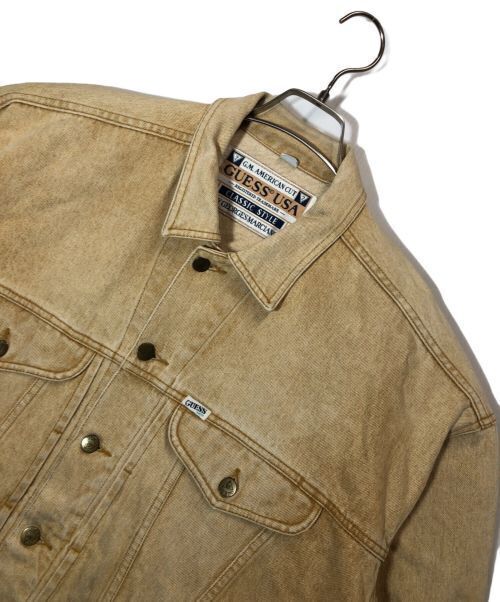 Guess Denim Jacket Beige Men Size L Good Condition