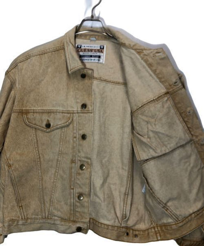 Guess Denim Jacket Beige Men Size L Good Condition