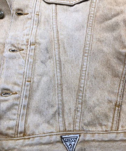 Guess Denim Jacket Beige Men Size L Good Condition