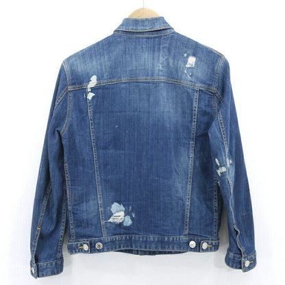 Dsquared2 Denim Jacket Paint Damage Processing Blue Size 44 F112