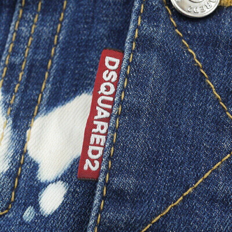 Dsquared2 Denim Jacket Paint Damage Processing Blue Size 44 F112