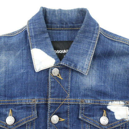 Dsquared2 Denim Jacket Paint Damage Processing Blue Size 44 F112