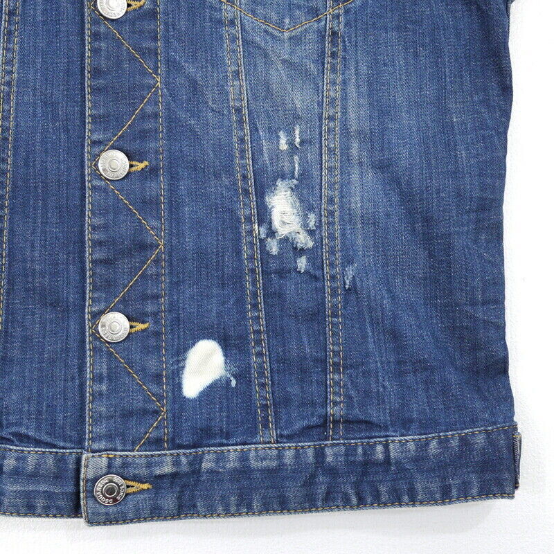 Dsquared2 Denim Jacket Paint Damage Processing Blue Size 44 F112