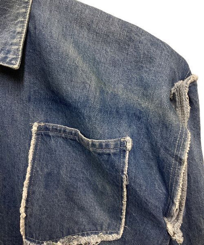 Sulvam Cutoff Denim Jacket SH Y03 800 Cotton Indigo Men Size M Good Condition