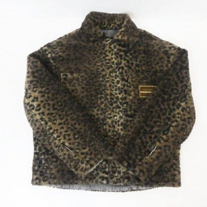 M.P Studios Reversible Leopard Pattern Faux Boa Nzy0957 Denim Jacket Processing