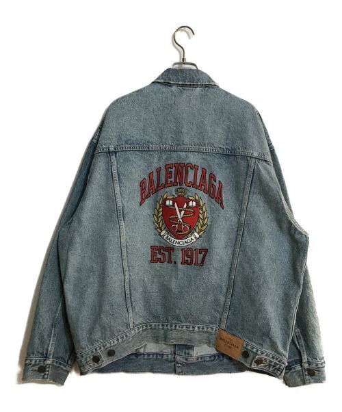 Balenciaga Embroidered Denim Jacket Denim Jacket Good Condition