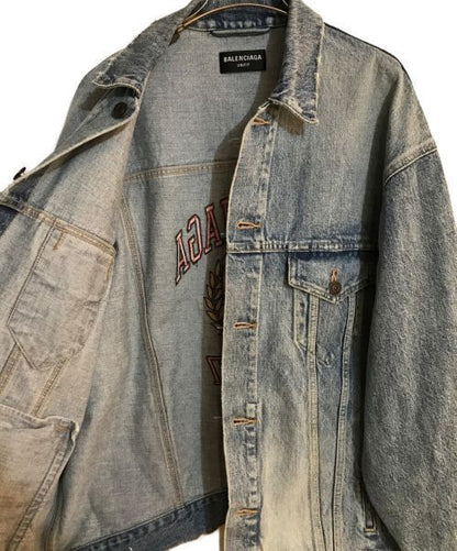 Balenciaga Embroidered Denim Jacket Denim Jacket Good Condition