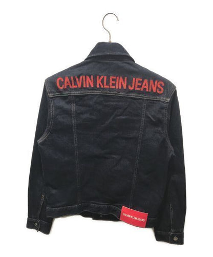 Calvin Klein Back Logo Denim Jacket Indigo Men Size S Good Condition