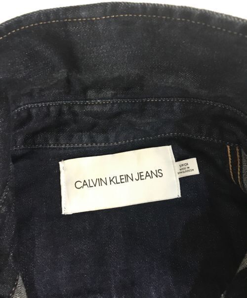 Calvin Klein Back Logo Denim Jacket Indigo Men Size S Good Condition