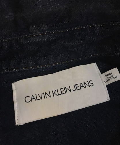 Calvin Klein Back Logo Denim Jacket Indigo Men Size S Good Condition