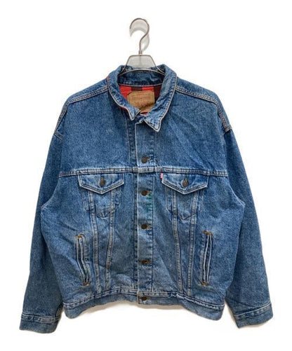 Levi's Block Check Liner Denim Jacket Size L 70417-4891 Good Condition