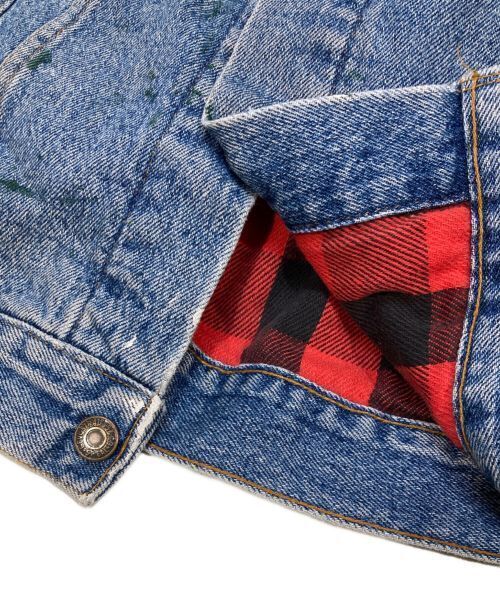 Levi's Block Check Liner Denim Jacket Size L 70417-4891 Good Condition