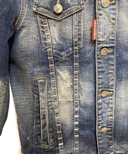 Dsquared2 Studded Denim Jacket Denim Jacket Good Condition S74AM1356 Size 44