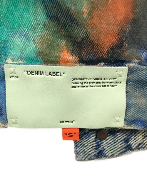 Offwhite 19AW Paint Print Destroy Denim Jacket Denim Jacket Good Condition